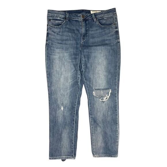 Pistola Women’s 33 Premium Denim Medium Wash Distressed High Rise Crop Jeans - Picture 1 of 6